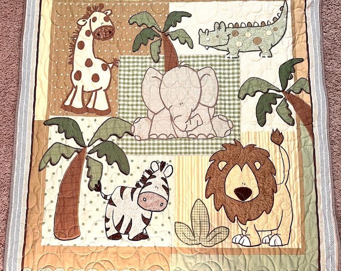 Jungle Animals Baby Quilt - Etsy