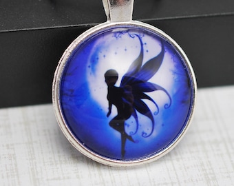 Porte-clés fée : porte-clés fantaisie en argent, cadeau lune violette