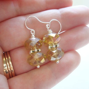 Yellow Crystal Earrings, Yellow Earrings, Yellow Drop Earrings, Crystal Jewelry, Crystal Drop Earrings, Silver Earrings, Golden Earrings image 2