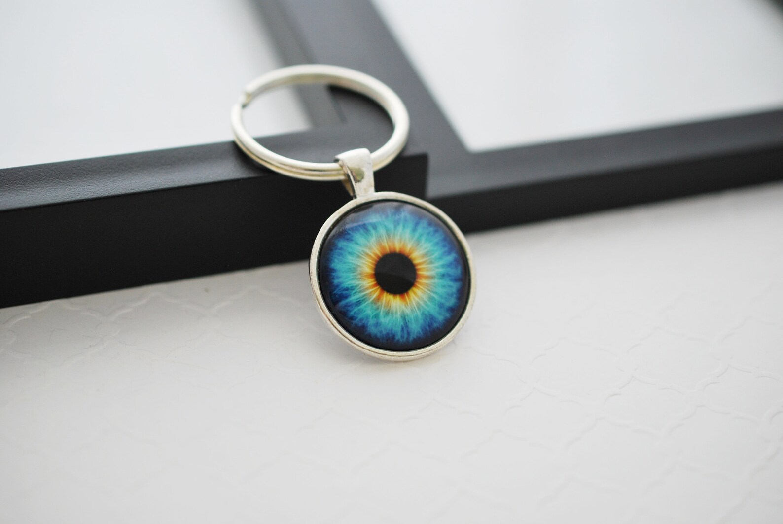 Eye Key Chain Eye Ball Keychain Eye Key Ring Blue Keychain Etsy