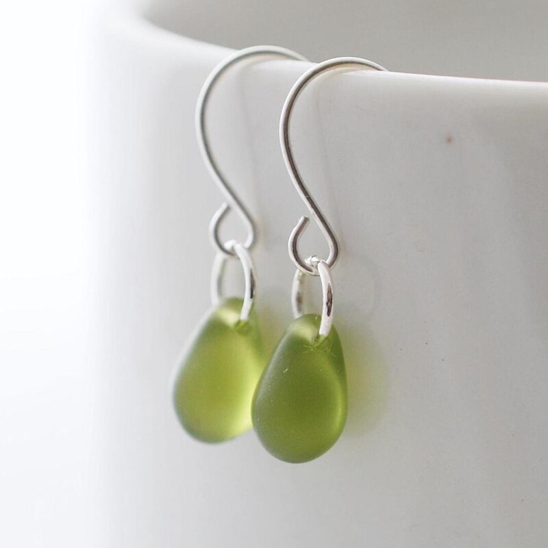 583 Glass Earrings - Green