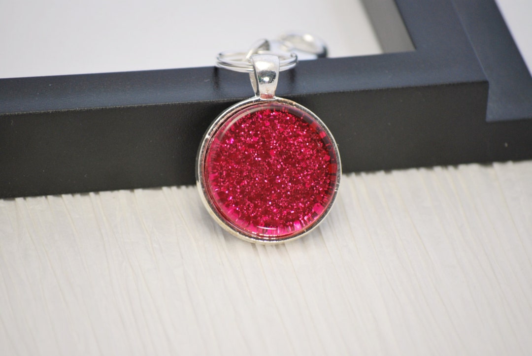Pink Glitter Keychain Glitter Keychain Keychain Keyfob Etsy