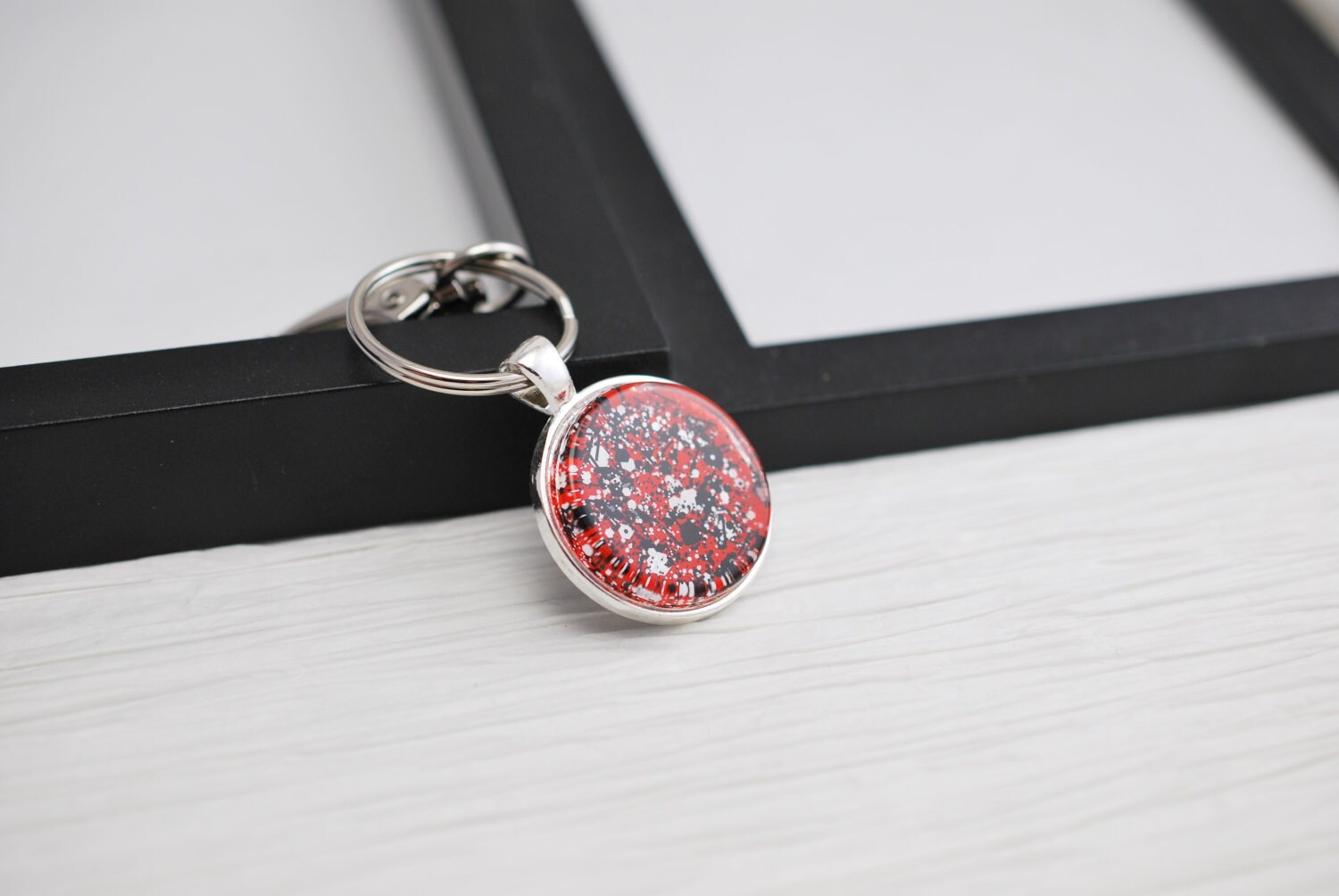 Orange Keychain Keychain Black and Orange Glitter Keychain Etsy