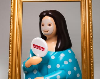 Mona Lisa 400% – Facial Mask — Limited Edition Designer Art Toy & Collectible Sculpture by Hauteart