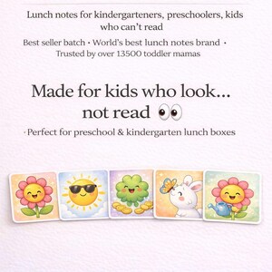 May include: A promotional image for lunch notes for non-readers. The image features text and illustrations of flowers, a sun, a four-leaf clover, a bunny, and a flower watering can. The text reads "March lunch notes for non readers."
