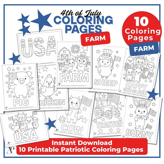 Farm Coloring Pages for Kids - Printable Activity Kit with Bonus Ideas + Recipes - Anyday Party™