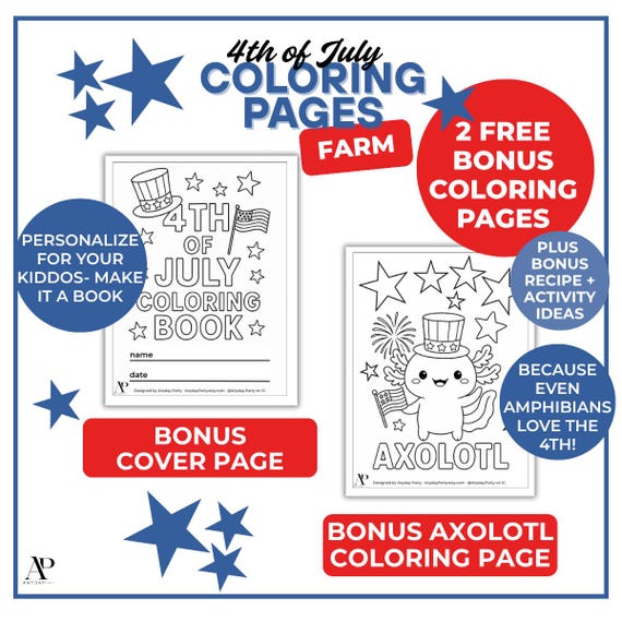 Farm Coloring Pages for Kids - Printable Activity Kit with Bonus Ideas + Recipes - Anyday Party™
