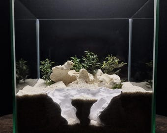 StoneVortex Den - Aquarium Cave | Fish Shelter, Terrarium Decor
