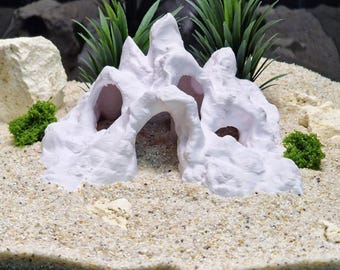 3D Printed Aquarium Cave: Natural Hideout for Fish, Shrimp, Reptiles (Durable Tank Ornament)