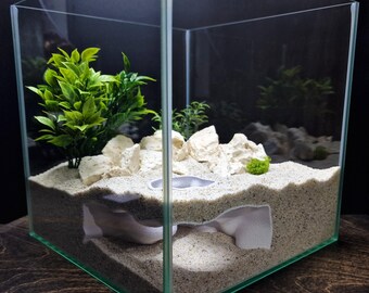 Freshwater Aquarium Fish Cave, Fuzzy Skin Texture 3D Printed Hideout, Gecko Reptile Terrarium Shelter, DIY Aquascaping Decor, Hobbyist Gift