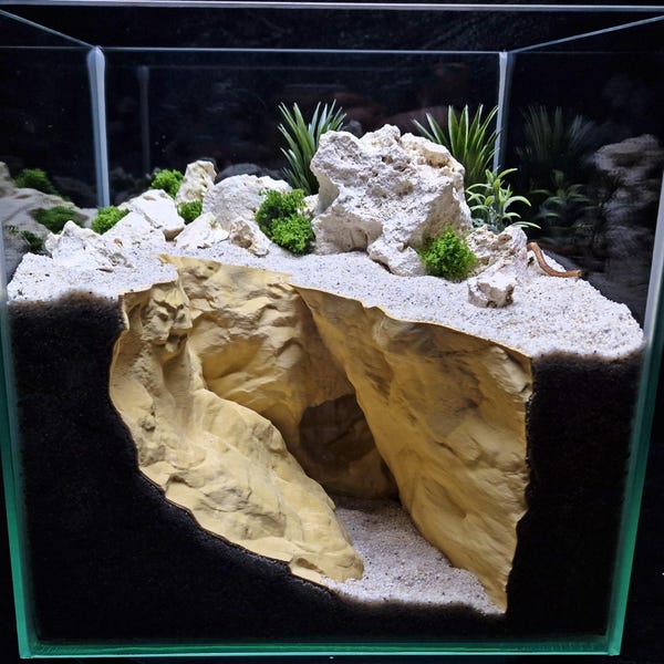 Nano Fish Aquarium Cave, Tropical Aquascape Hideout, Naturalistic Rock Shelter, 3D Printed Underwater Grotto, Small Tank Habitat Ornament