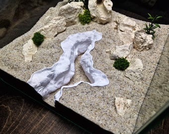 Kryjówka bojownika drukowana w 3D, jaskinia akwariowa dla krewetek słodkowodnych, schronienie dla płazów tropikalnych nano, grota Canyon Aquascape, schronienie dla zbiornika