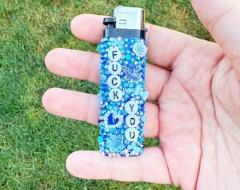 PuffPrettyCo | Blue Bedazzled Lighter