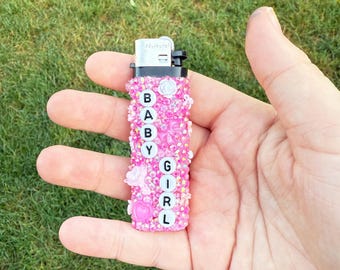 PuffPrettyCo | Hot Pink Bedazzled Lighter