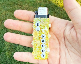 PuffPrettyCo | Yellow Bedazzled Lighter