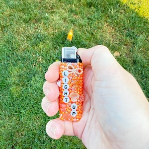 PuffPrettyCo | Orange Bedazzled Lighter
