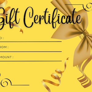 Stunning Custom Gift Certificate - Perfect Gift Idea! Gift Card