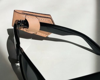Leather / Magnetic Sunglass Holder That Clips on Your Shirt (or Clothes/Bag)