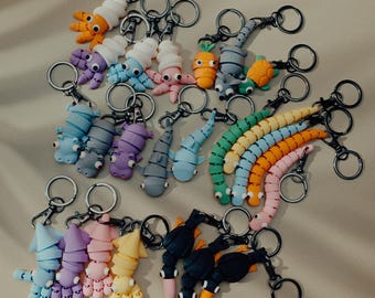 3D Printed Animal Keychain: Articulated Fidget Toy - PLA