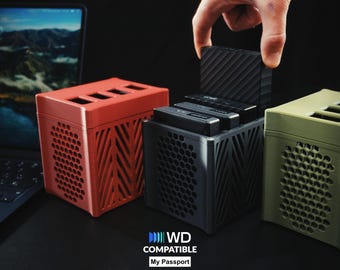 WD My Passport HDD Organizer | Förvaringsfodral för extern hårddisk för skrivbords- och kontorsinstallation
