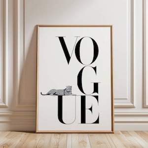 Vogue Cheetah Print: Black & White Fashion Wall Art (Digital Download