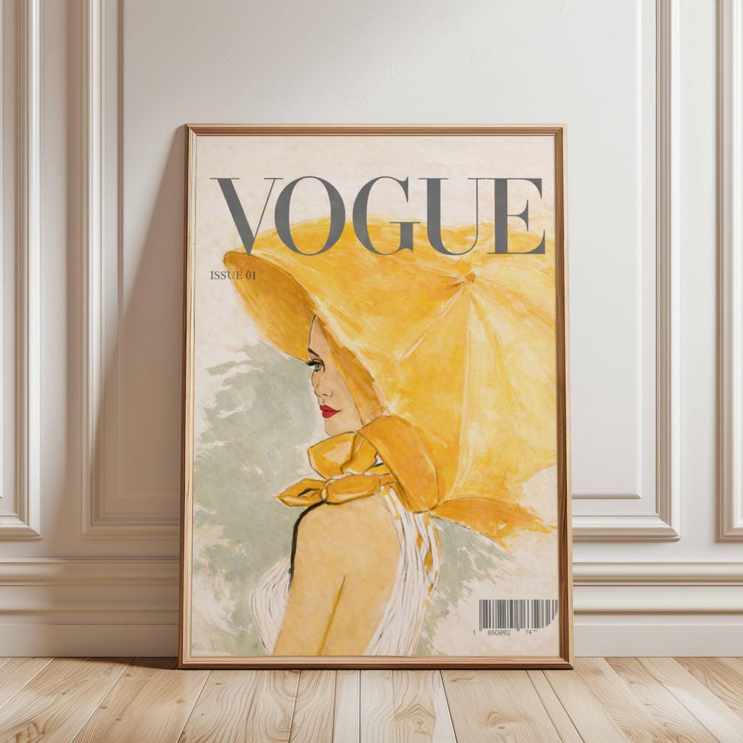 Yellow Vogue Poster Fashion Illustration Print Editorial Wall Art yellow-vogue-poster-fashion-illustration-print-editorial-wall-art