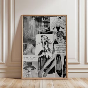 Vogue-Inspired Fashion Collage Print | Black & White Editorial Poster | Chic Wall Art | Parisian Digital Download | Retro Glam Decor