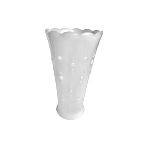 Vintage Milk Glass Vase | Anchor Hocking Teardrop & Pearls