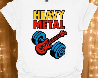 Heavy Metal guitar T-Shirt | Funny weightlifting music tee