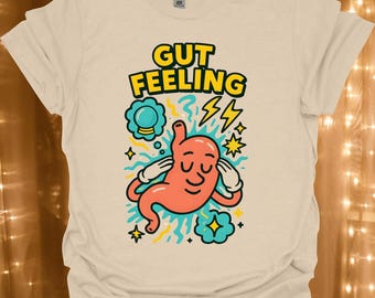 Gut Feeling T-Shirt | Cute Cartoon Gut Illustration, Funny Anatomy Tee