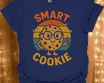 Smart Cookie Graphic T-Shirt | Retro Nerd Cookie Illustration
