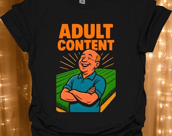 Adult Content retro man T-Shirt | Funny vintage graphic tee