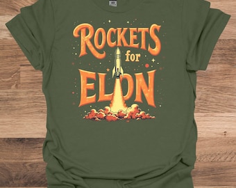 ロケット・フォー・イーロンTシャツ、宇宙愛好家向けグラフィックTシャツ
