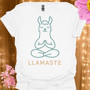 Llamaste Meditation T-Shirt, Yoga Shirt, Gift for Yogis, Relaxation Apparel, Inspirational Tee, Cute Animal Shirt, Zen, Spiritual,