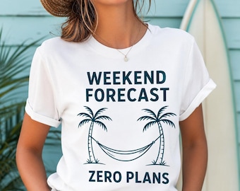 Weekend Forecast Zero Plans Funny Graphic T-Shirt