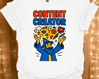 Content Creator T-Shirt | Colourful Social Media Design | Gift for Influencer