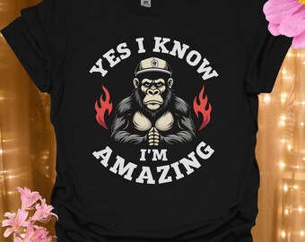 Funny Gorilla Graphic Tee, Softstyle Unisex T-Shirt