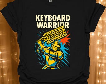 Keyboard Warrior T-Shirt | Retro Gamer Graphic Tee | IT Gift