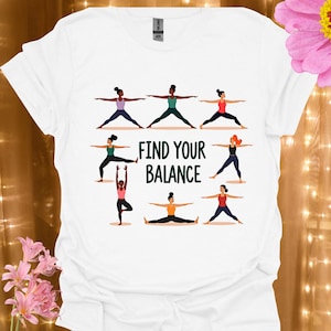 Find Your Balance Yoga T-Shirt, Unisex Softstyle Tee for Yoga Lovers, Mindfulness Shirt, Gift for Fitness Enthusiasts, Motivational Apparel