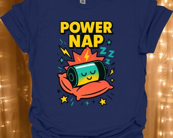 Power Nap design T-Shirt | Cute Sleeping Phone cartoon, Retro Pop Art