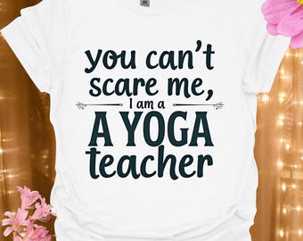 You Can't Scare Me, I'm a Yoga Teacher Unisex Softstyle T-Shirt, Funny Yoga Shirt, Gift for Yoga Instructor, Cozy Tee for Teachers, [...]