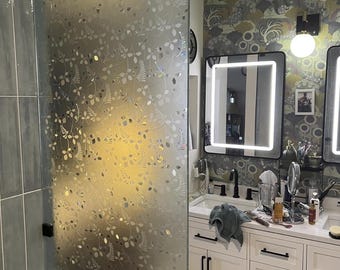 Frosted Leaf Window Film – Static Cling Privacy Glass Cover, Decorative Anti-UV Cling