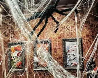 Hairy Giant Halloween Spider Set – Creepy Red Eyes, Poseable Legs