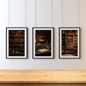 Dark Academia Apothecary Wall Art Printable Set | Vintage Apothecary Decor | Gothic Apothecary Print Set of 3 | Digital Download
