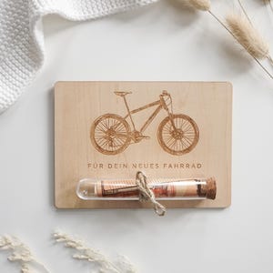Geldgeschenk Fahrrad/ E-Bike | Geschenkidee Fahrrad kaufen | Geld für neues Rad schenken | Geldgeschenk Geburtstag Fahrrad Karte aus Holz