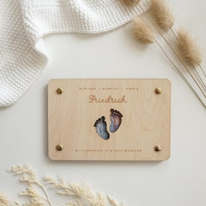 Personalisiertes Geldgeschenk zur Geburt | Geschenkidee zur Geburt | Geburtskarte mit Geldfach aus Holz | Geld schenken zur Geburt