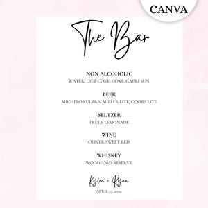 Simple & Modern Bar Sign – Customizable Drink Menu Template