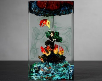 Lampada in resina Tan.jiro Dem.on Sla/yer – Luce notturna a LED anime, decorazione fatta a mano di Tanjiro Kamado, regalo per la stanza degli otaku