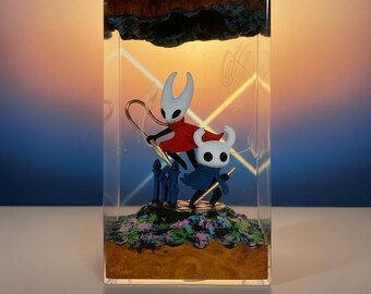 Scatola delle ombre di Diorama di The Knight & Hornet Hollow Knight – Gioco da collezione realizzato a mano, espositore per sala giochi, regalo unico per i fan