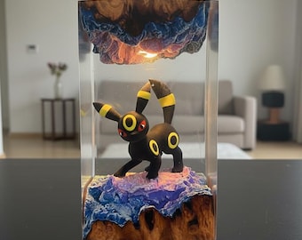 Diorama fantasy The Wild Robot, lampada in resina realizzata a mano, luce notturna che unisce la natura alla tecnologia, scultura fantascientifica unica, regalo per giocatori